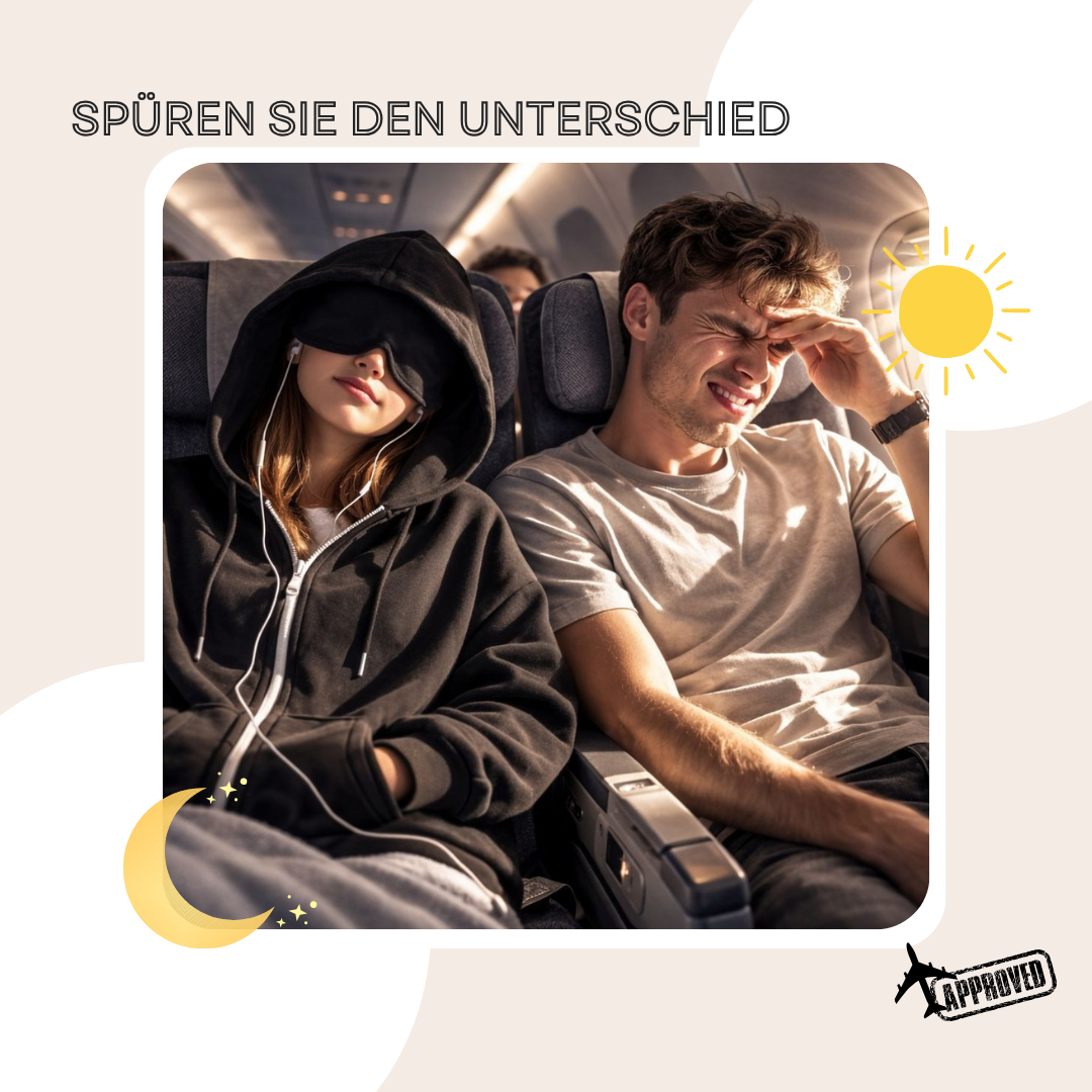Reise-Hoodie mit Augenmaske