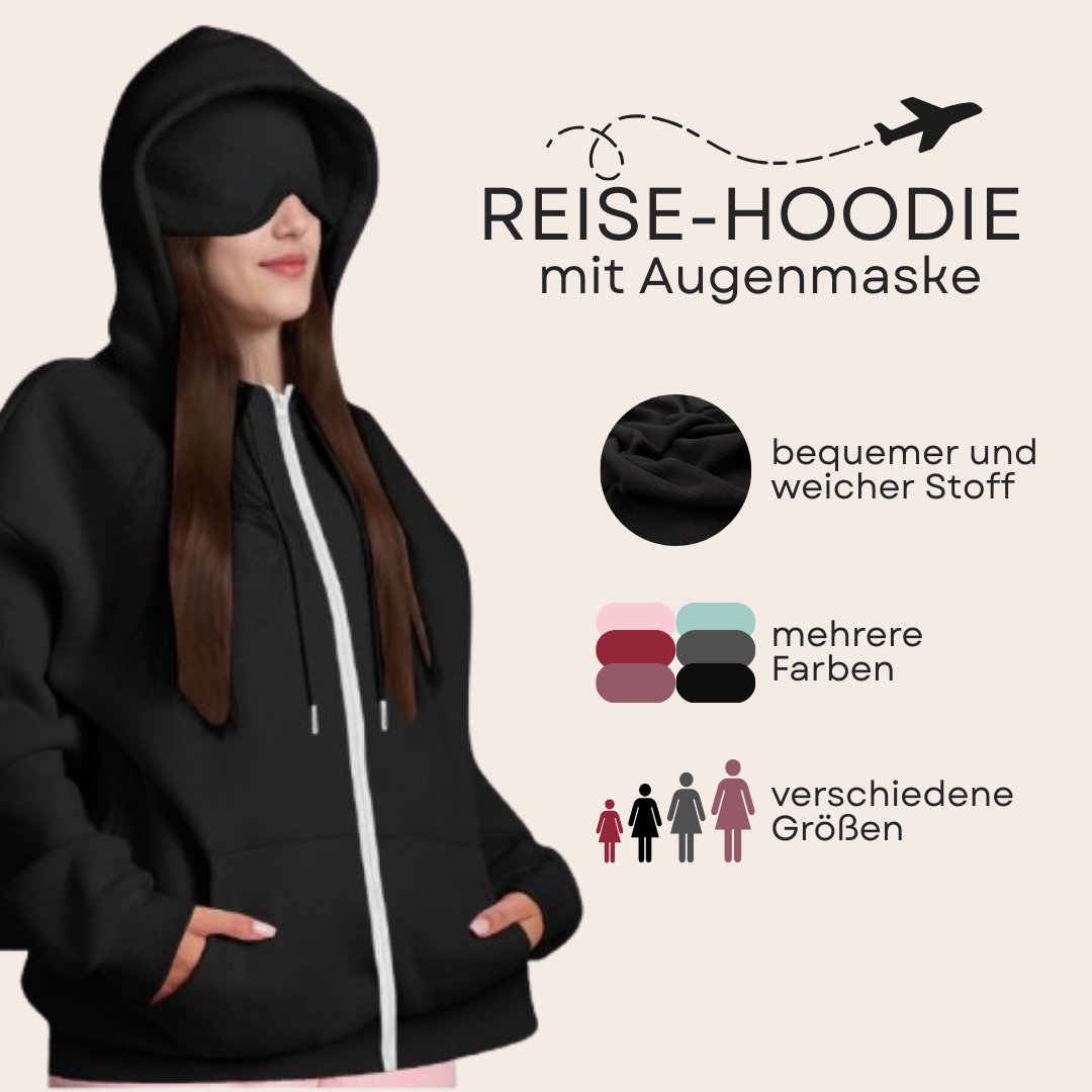Reise-Hoodie mit Augenmaske