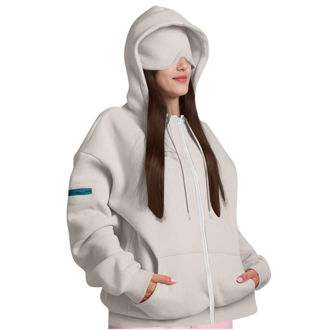 Reise-Hoodie mit Augenmaske
