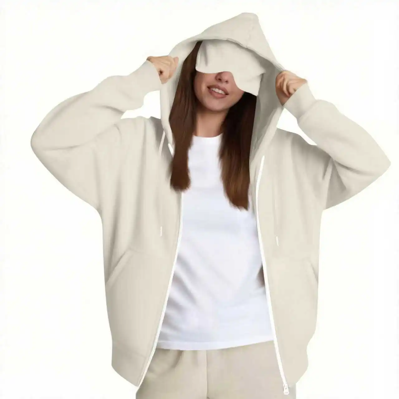 Reise-Hoodie mit Augenmaske