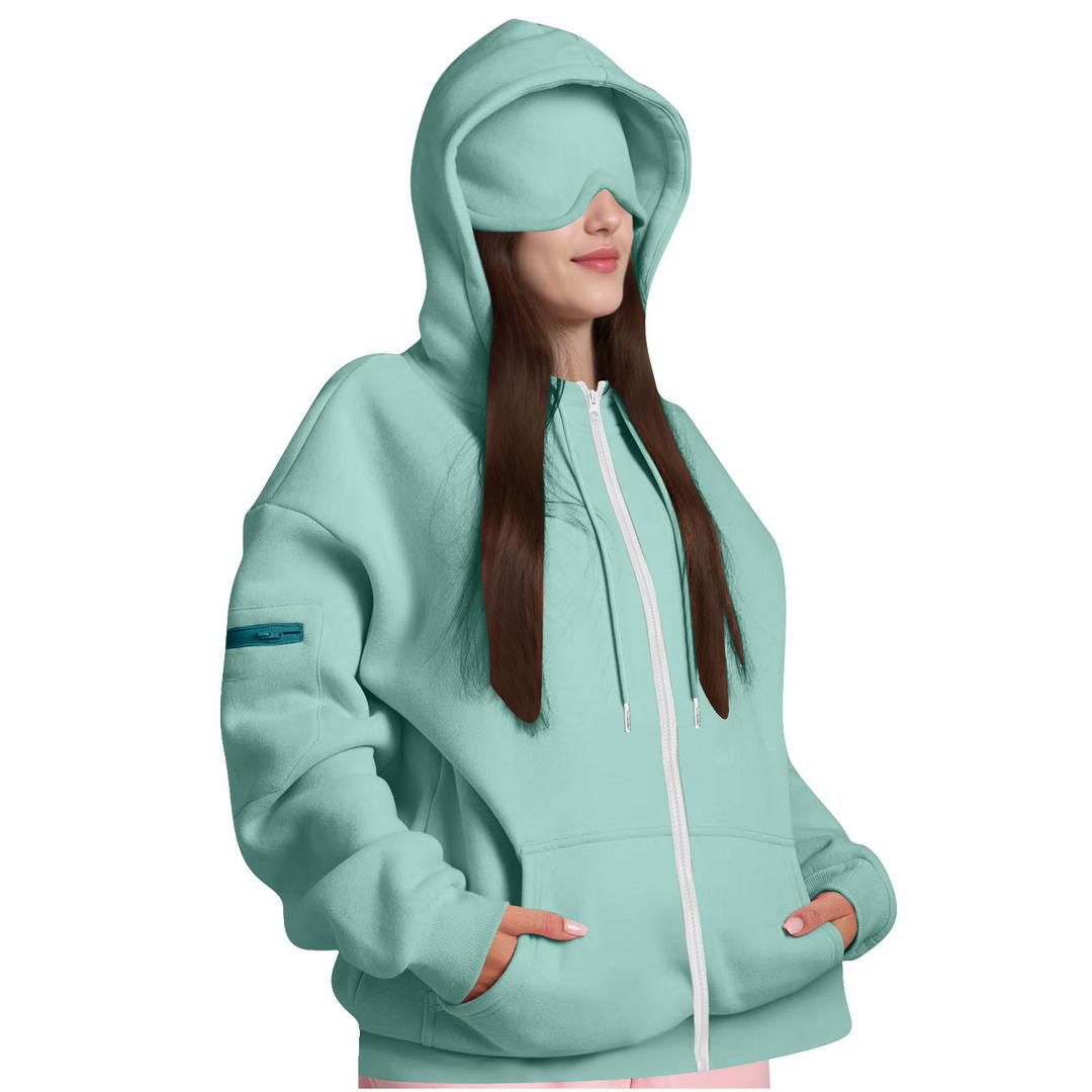 Reise-Hoodie mit Augenmaske