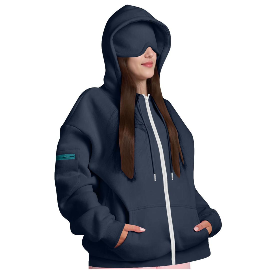 Reise-Hoodie mit Augenmaske