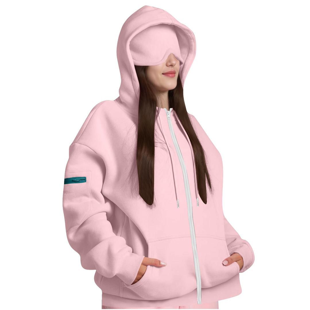 Reise-Hoodie mit Augenmaske
