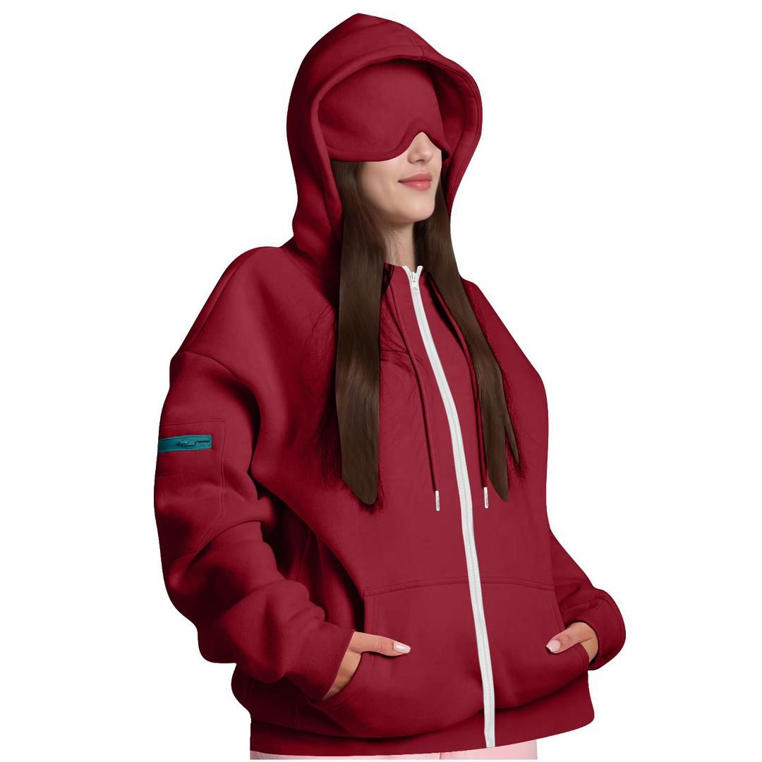Reise-Hoodie mit Augenmaske