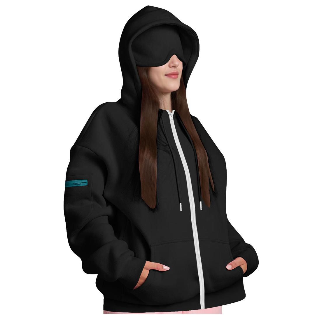 Reise-Hoodie mit Augenmaske
